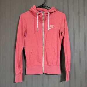 Vintage Nike Full Zip Hooded Sweatshirt Long Sleeve Y2K Pink Women's XS